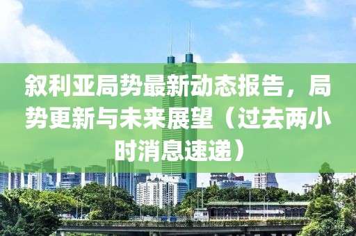 叙利亚局势最新动态报告，局势更新与未来展望（过去两小时消息速递）