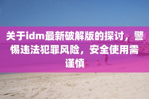 关于idm最新破解版的探讨，警惕违法犯罪风险，安全使用需谨慎