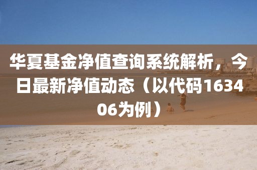 华夏基金净值查询系统解析，今日最新净值动态（以代码163406为例）